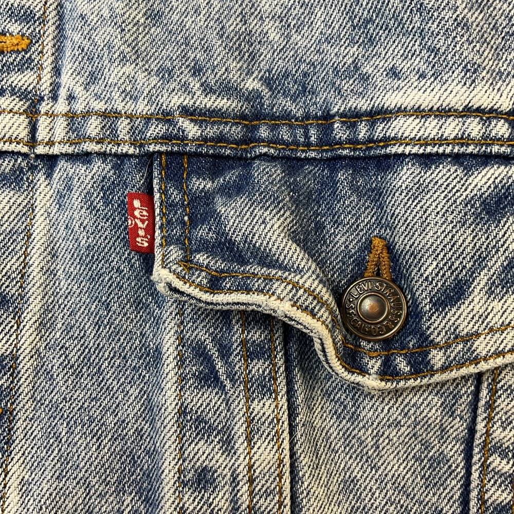 Vintage Levis Jean Jacket Denim Trucker Acid Wash Y2K 90s WPL423 Men Sz L USA - Picture 3 of 12